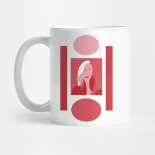 Woman #illustration #portrait #abstract #beauty #art #red #pink #buyart #redbubble #artstyle Mug